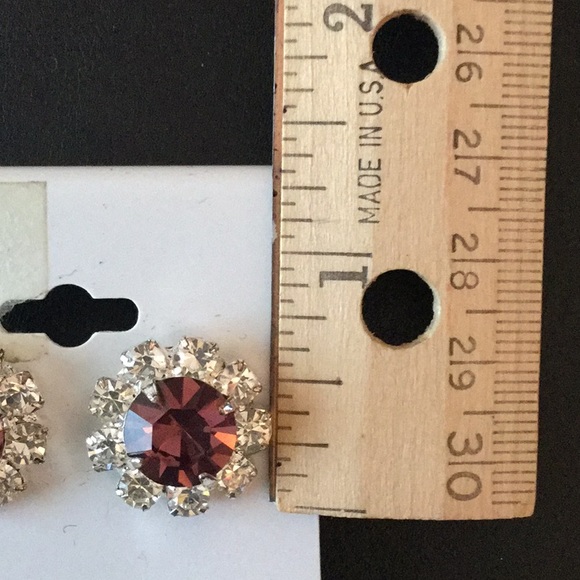 Amythyst Colored Stone Earrings for Pierced Ears. - Picture 3 of 4